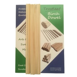 Trustleaf 6mm x 30cm Birch Hardwood Wooden Dowels (10 Dowels)