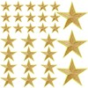30Pcs Gold Star Iron on Patch, 3 Sizes Gold Embroidered