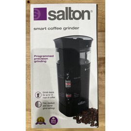 Salton 12 Cup Electric Coffee Grinder with Multi Settings, Black, 3 Speeds