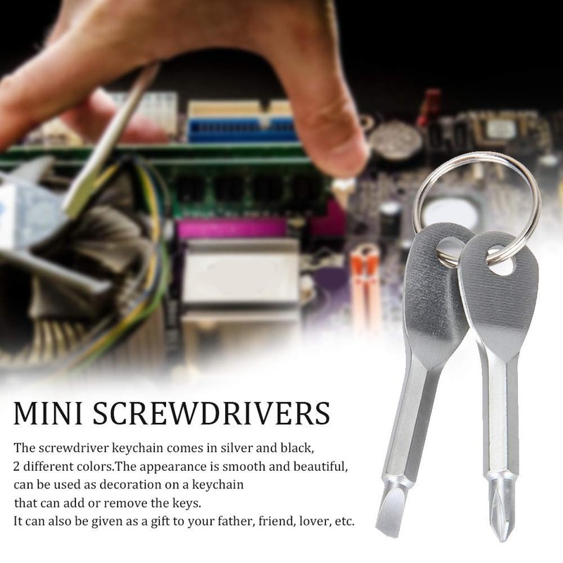 8 pcs Pocket Screwdriver Keys Stainless Keychain Screwdriver Set Mini