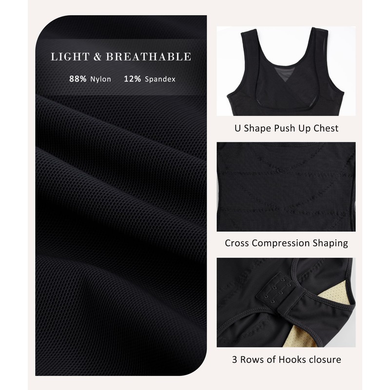 Nebility Plus Size Shapewear Bodysuit for Women Tummy Control Body