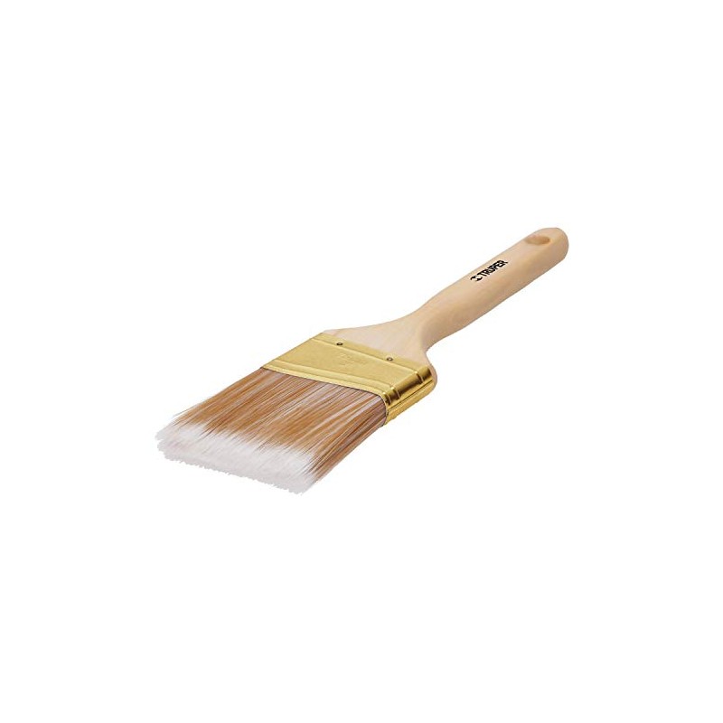 TRUPER Brocha cerdas sintéticas, mango madera,corte angular, 3' Truper