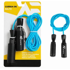 Cuerda para Saltar con Baleros de Alta Velocidad, Longitud Ajustable de 3 m, Mangos Antideslizantes con Foam, Ideal para Cardio, Fitness, Crossfit, Boxeo y Entrenamiento en Casa