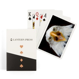 Lantern Press Bald Eagle Face (52 Playing Cards, Poker Size Card Deck with Jokers)