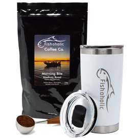 Fishoholic COFFEE CO. - "Morning Bite" Medium Roast Ground Coffee - Small Batch Arabica Beans - Roasted in the PNW
