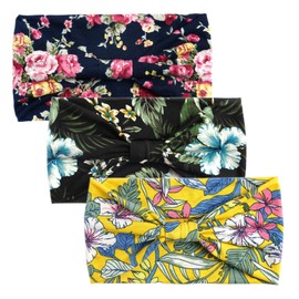 scicent 12909 Women's Hair Bands, Wide Headbands, Elastic Soft Hair Band, Summer Boho Print Hair Accessories, Yoga, Sports, Multicoloured, Thin Headbands