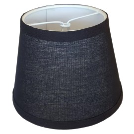 Unbranded Clip-on Black Linen Fabric Parchment Shades 4" x 6" x 4 1/2"