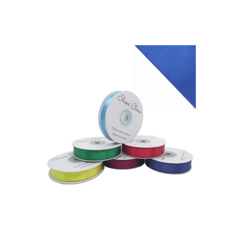 single roll of Royal Blue Double faced Satin Ribbon 3mm,
