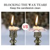 Wfmolcand 200 White Taper Candles with Drip Protectors Smokeless and