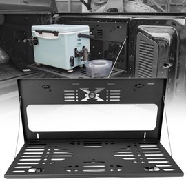 NKCELL POWER Tailgate Table Stainless Steel Rear Door Foldable Shelf for 2021-2025 2/4 Door Ford Bronco (Not Sport) High Load-Bearing Capacity Storage Trunk Cargo Rack Accessories