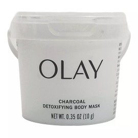 Olay 3X Olay Charcoal Detoxifying Body Mask, Powder Mix, 0.35 oz each, Peel-Off Mask