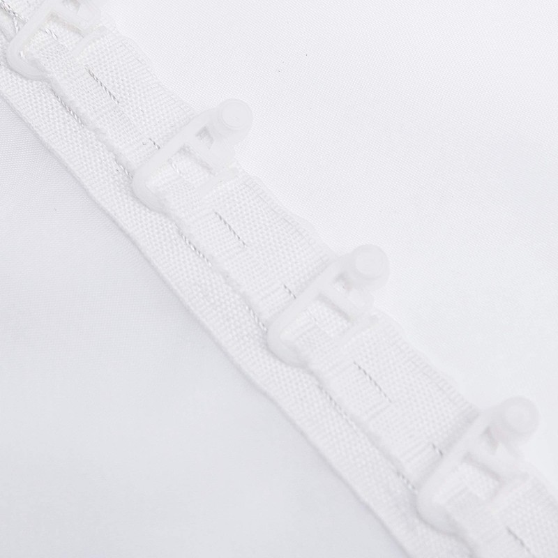 Deconovo Set of 2 Voile Transparent Curtain, White, 245x140