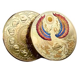 Phoenix from The Ashes Twelve Chinese Zodiac Lucky Coin Lucky Charms Challenge Coin - Gold