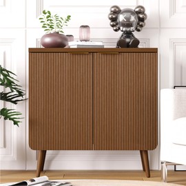 FONTOI Buffet Cabinet with Storage, Multifunctional Storage Cabinet with 2 Doors, Sideboard Buffet Credenzas for Living Room, Entryway, Hallway, Walnut