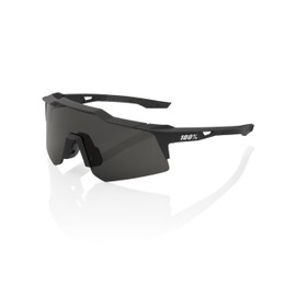 100% Speedcraft XS Sport Performance Cycling Sunglasses (Soft Tact Black - Smoke Lens)