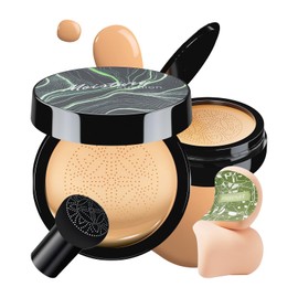 Ursoulney Air Cushion CC Cream - Long-Lasting Mushroom Head BB Cream Foundation With Powder Puff for Face Makeup, Moisturizing Full Coverage Self Adjusting Concealer (Buff Beige, Pack of 1)