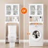 Yaheetech Over The Toilet Storage Cabinet with Double Tempered Glass