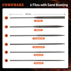 COMOWARE 17Pcs Handsaw & File Set with Blade Quick Change Mechanism, 10 Saw Blades & 6 Precision Files for Woodworking, DIY, Model Crafting, PVC/Metal Cutting Tools