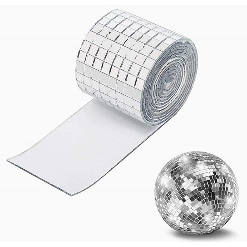 Self Adhesive Real Glass Silver Mirrors Mosaic Tiles Sticker for