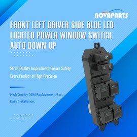 NOVAPARTS - Interruptor de ventana eléctrica con iluminación LED azul para Toyota Tundra Master 2007-2021 #848200R040 84820-0R040