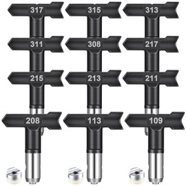 Zhengmy 12 Pcs Airless Paint Sprayer Tips Reversible Spray Tips Nozzles Tip Paint for Airless Sprayer Gun House Painting Fences(109,113, 208,211,213,215,217,308,311,313,315,317)