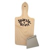 Wooden spaetzle board with stainless steel scraper mediatrades