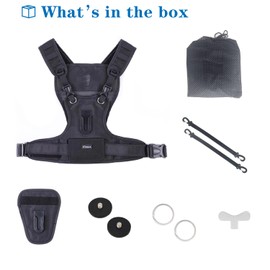 Nicama NC-VEST Dual Multi Camera Carrier Chest Harness Vest for Canon 6D 5D2 5D3 Nikon D800 D810 Sony A7S A7R A7S2 Sigma Olympus DSLR Cameras HiKing Climbing Wedding Travel