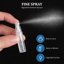Chiallco Mini Perfume Sample Bottles, 3 ml Plastic Small Spray Bottle 10 Pack, Fine Mist, Portable Perfume Travel Refillable Bottle, Upgraded atomizer sprayer, Clear