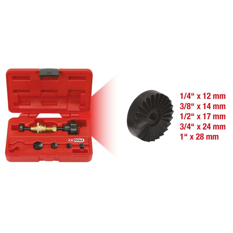 KS Tools 136.1105 Tap seating milling set 1/4"-1", 6 pcs