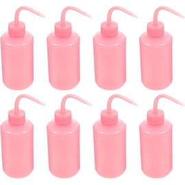 Angoily Botella de Lavado de Pestañas 250ml Boquilla Curva, Material Abs Resistente, Paquete de 8 Piezas para Limpieza Precisa y Uso Profesional