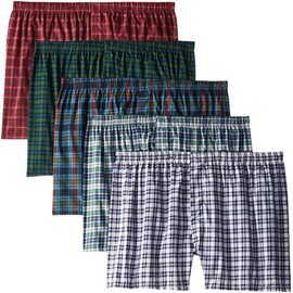 Fruit of the Loom Men's Boxer Shorts (Pack of 5), Tartan 5 Pack