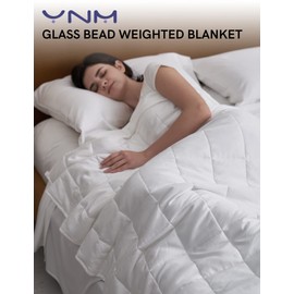 YnM Kids Weighted Blanket, Oeko-Tex Certified Breathable Cotton Material with Premium Glass Beads (White, 41''x60'' 7lbs), Suit for One Person(~60lb) Use on Twin Bed