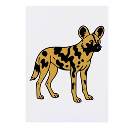 'African Wild Dog' Temporary Tattoo - Water Resistant, Skin-Safe, Non-Toxic Transfer (TO00085651)