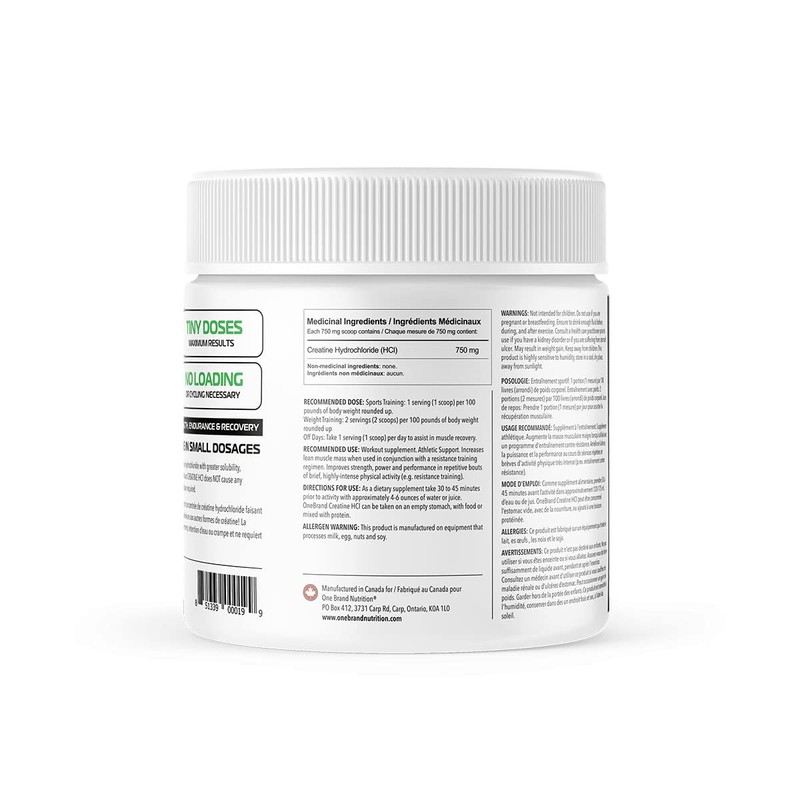 One Brand Nutrition Creatine HCL (200 Servings) | 100% Pure
