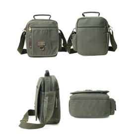 Sunsomen Los hombres bolso bolso bolso bolso bolso de hombro pequeño de lona Crossbody bolso de mensajero dicho bolso de viaje bolsa de trabajo para hombre, Gris, Talla unica