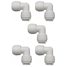 Malida 3/8"x3/8" Tube Push Union Elbow Quick Connect for RO Water Filter Fitting Pack of 5