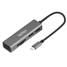 LETLEX Hub USB-C a 5 puertos con concentrador lector de tarjetas Sd/TF - Hub lector de tarjetas USB C Sd - Hub USB C - Adaptador multipuerto USB C Puerto Hub - Adaptador USB C Multipuerto para transferencia de datos a granel - 3X Hub USB 3.0