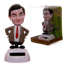 Out of the blue 57/9749 – Posable Figure Mr Bean on Plastic Basismit Solar Panel, Approximately 11 cm