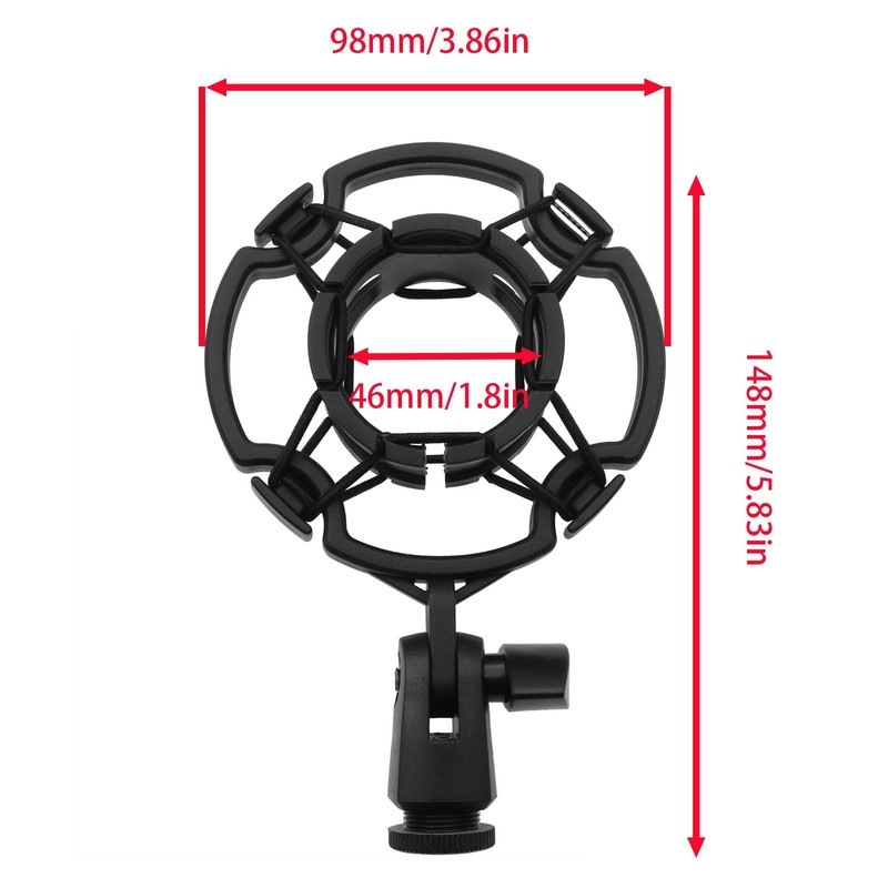 HLGHLG Universal Microphone Shock Mount for 42-46mm Mics, Professional Anti-Vibration