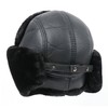 GFM® Mens Ushanka Faux Leather Russian Winter Trapper Bomber Hat