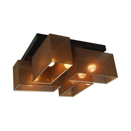 alfalux Transparent Lampshade 24 x 10 x 14H Shade E27 for Pendant Lamp Ceiling Lamp Table Lamp with E27 Lampshades for Living Room Bedroom Children's Room Transparent Julia BR (Brown)