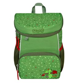 Familando Scooli Mini-Me Nursery Backpack for Boys and Girls, 4-Piece Set with Lunch Box and Water Bottle, Ergonomic Preschool Backpack for Nursery, Green
