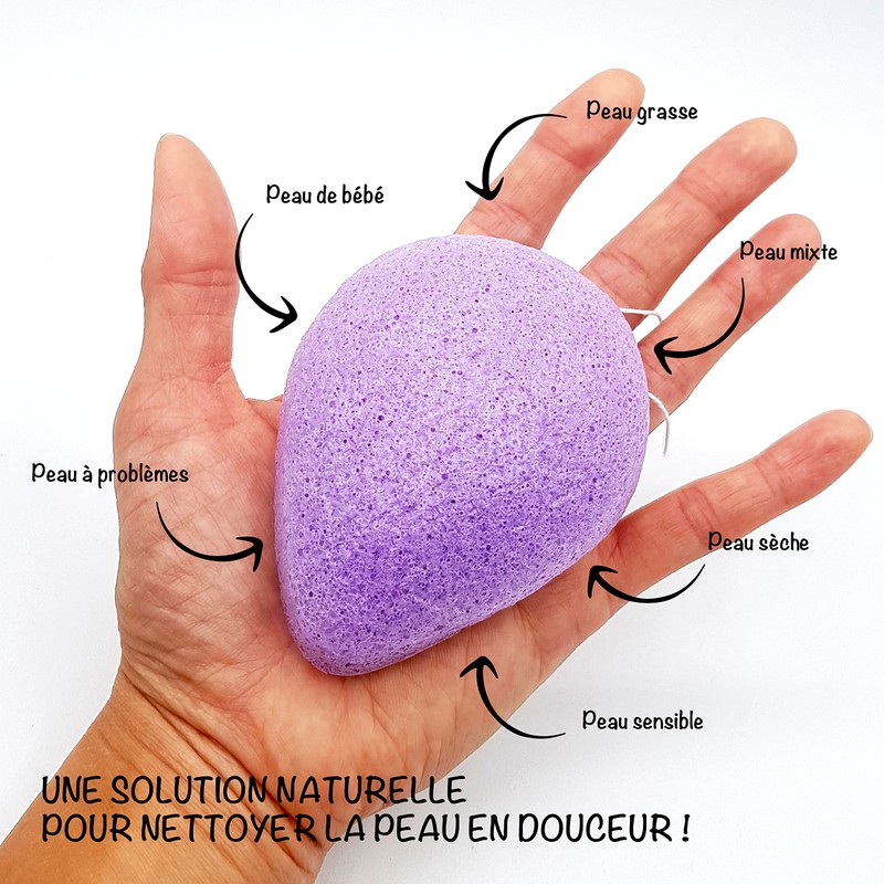 Organic Konjac Sponge for Face with Lavender | Set of
