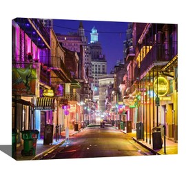 ZEBTBLA Digital Acrylic Painting Set Bourbon Street New Orleans Paint by Numbers on Canvas Without Frame for Adult Beginner Children Art Craft Wall Decor 16x20