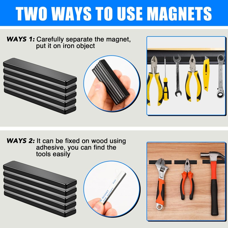 MIKEDE 12 Pack Strong Magnets Heavy Duty, N35 Neodymium Black