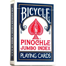 Bicycle NEW - BICYCLE - JUMBO PINOCHLE Plastic Coated Playing Cards - BLUE