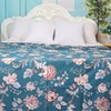 Teal Flat Sheets Only Queen Size Printed 100% Cotton Hotel