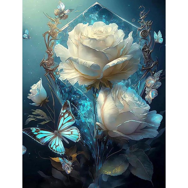 LWZAYS 5D Diamond Painting Kits for Adults, Flower Diamond Art Kits for Adults, Crystal Art Kits for Adults, Diamond Dotz Gem Art Kits for Home Wall Art Decor and Gift (30 × 40 cm)(G2810--UK)