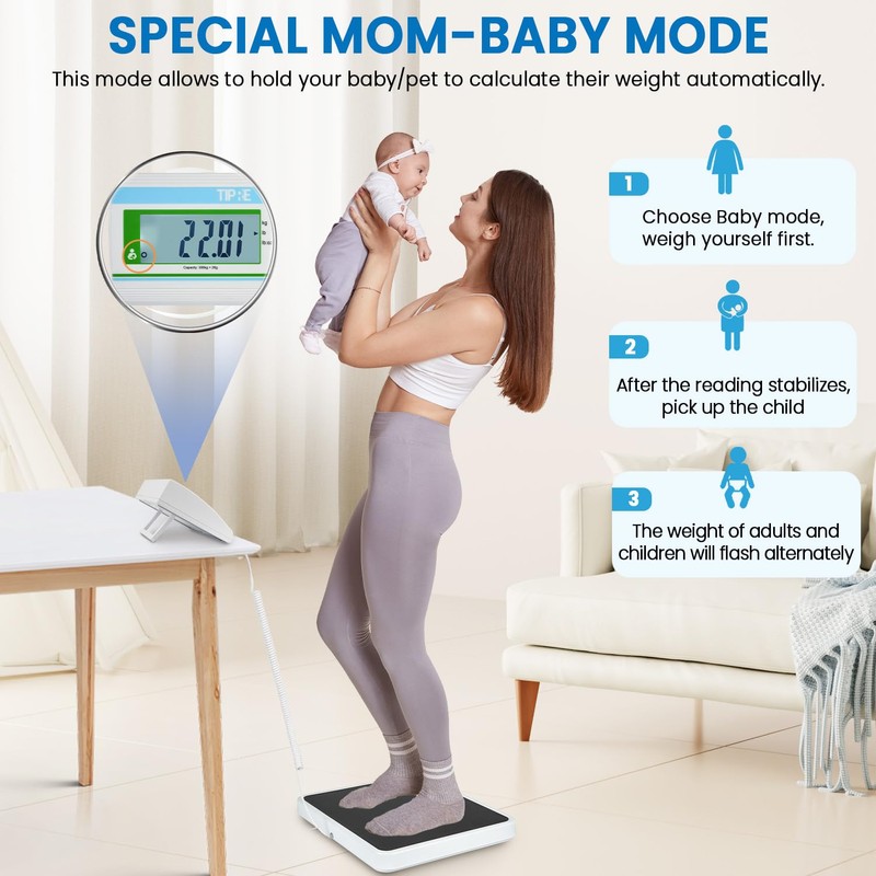 TIPRE Medical Grade Floor Scale Professional Physician Scale 660lb Wrestling