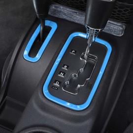 RT-TCZ for Jeep JK Gear Shift Panel Trim Cover Light Blue for Jeep Wrangler JK JKU 2011-2017 Light Blue Interior Accessories 2pcs
